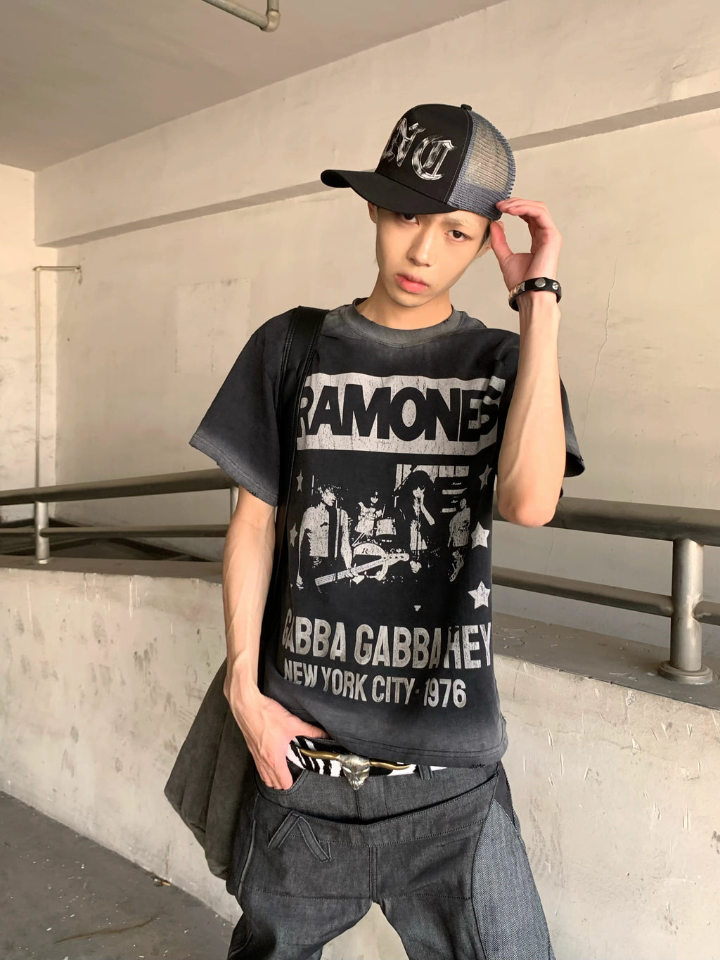 KARMANISTIC Embroidered Letters Trucker Hat