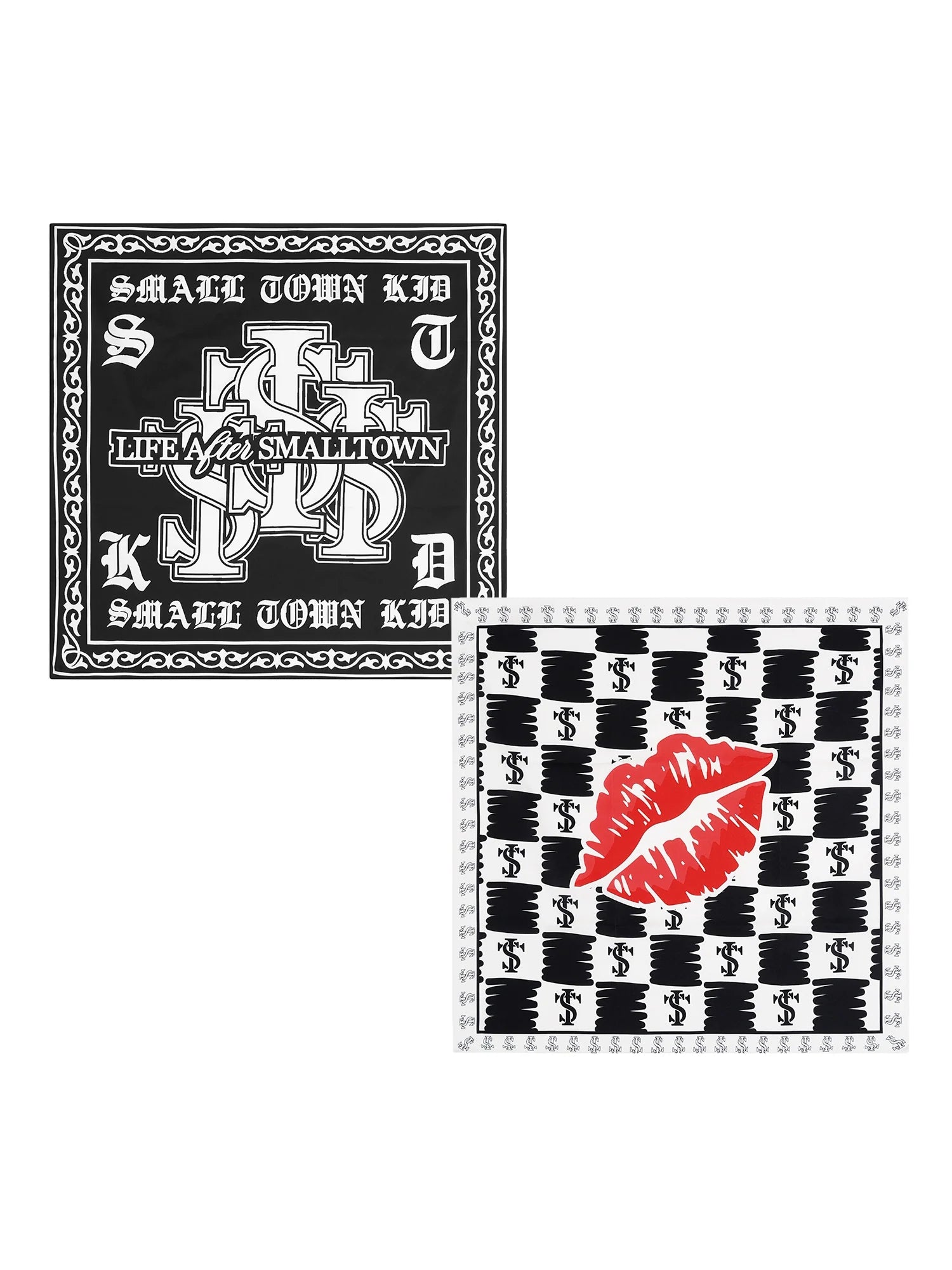 Small Town Kid Logo Lips Square Scarf / Bandana