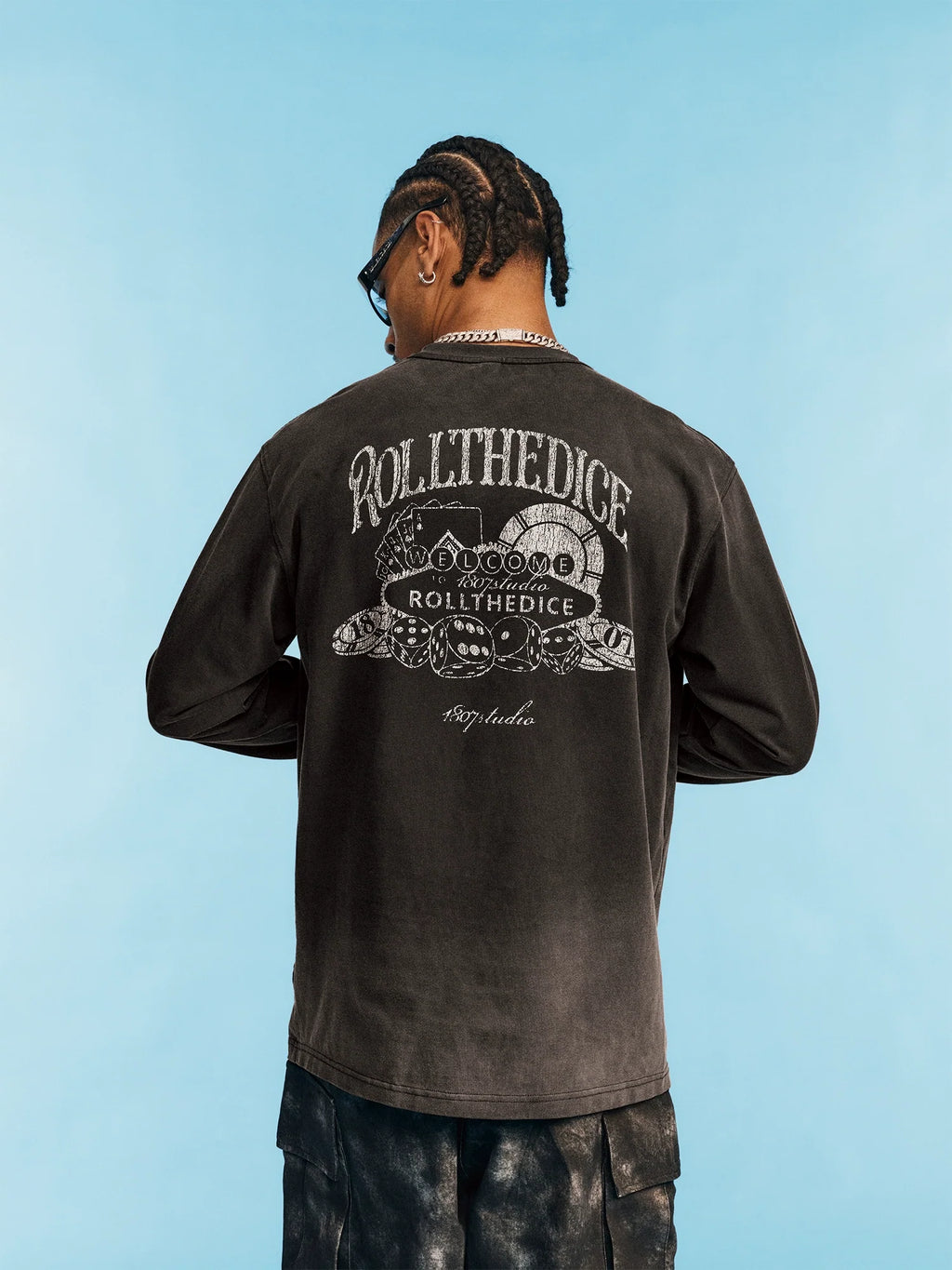 1807 Dice Old Print Aged Long Sleeve Tee