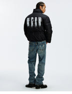 MEDM Rhinestone Studded Logo Down Jacket