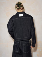 MEDM Embroidered Raw Denim Jacket