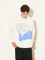 EMPTY REFERENCE Smoking Figure Portrait Long Sleeve Shirt