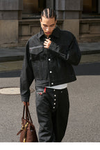 STEEPC Embossed Logo Denim Jacket