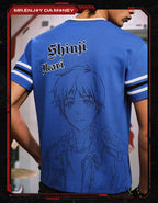 MEDM x EVA NEVER END Character Sketch Print Name Embroidered V Neck Tee