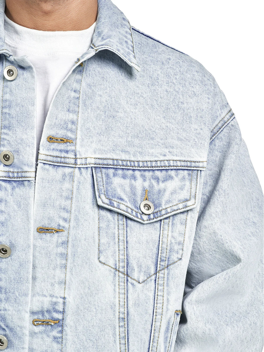 F3F Select Heavily Washed Light Blue Denim Jacket
