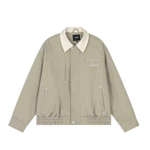 Achock Splicing Zipper Short Jacket