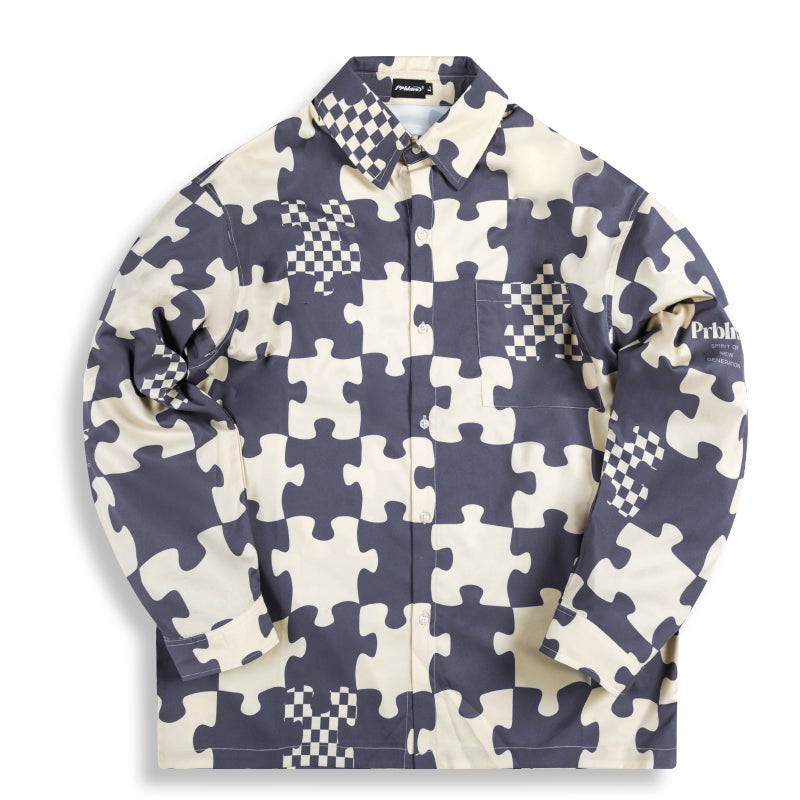 PRBLMS Puzzle Checkerboard Full Print Shirt