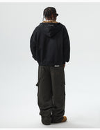 MEDM Leopard Faux Fur Layered Zip Up Hoodie