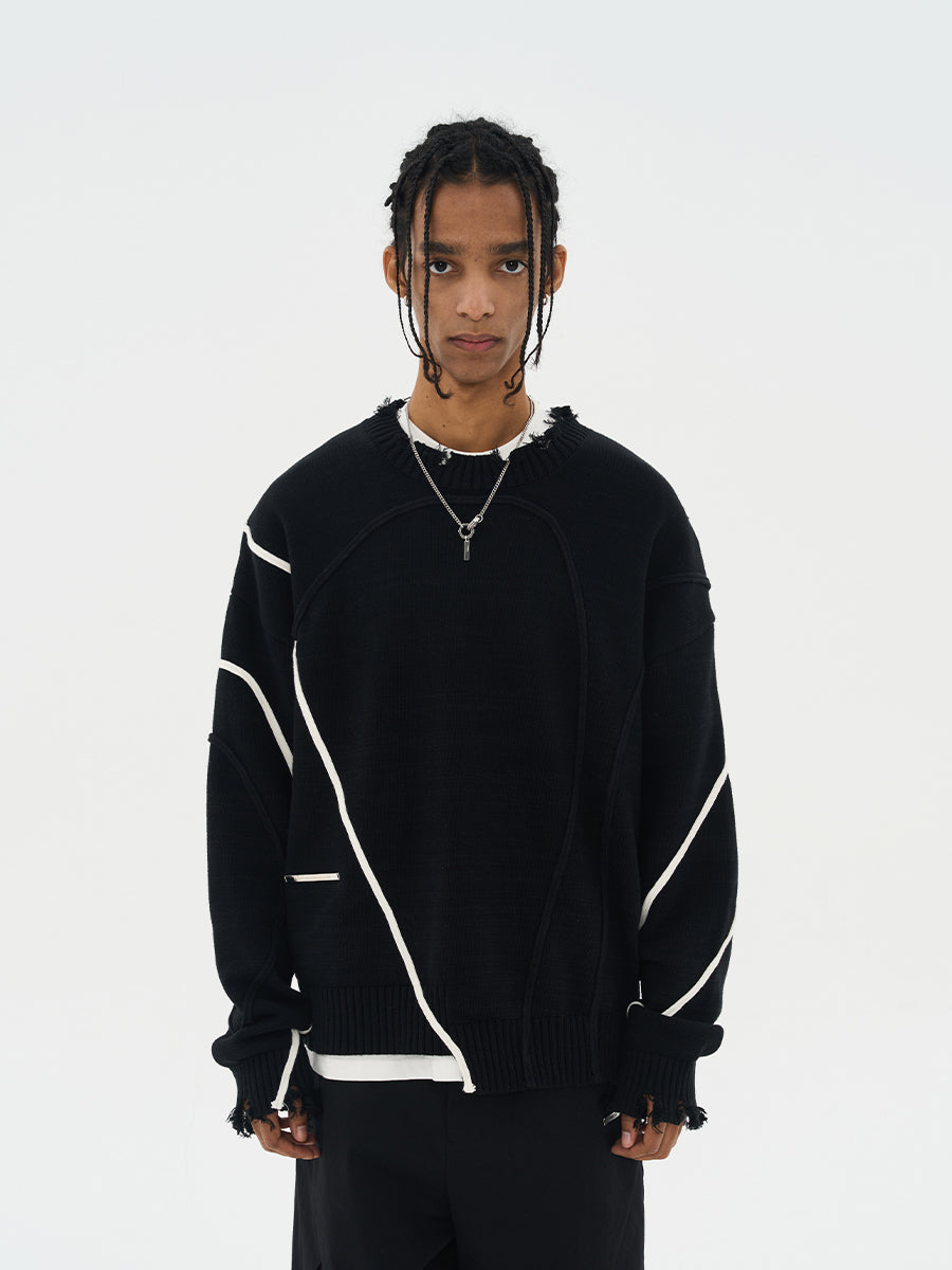 Harsh and Cruel Deconstruction Distressed Knit Sweater