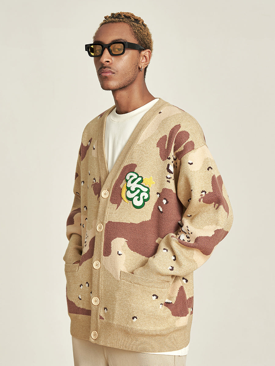 VOTE Desert Camouflage Knit Cardigan