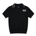 MEDM Rose Embroidered Waffle Knit Polo