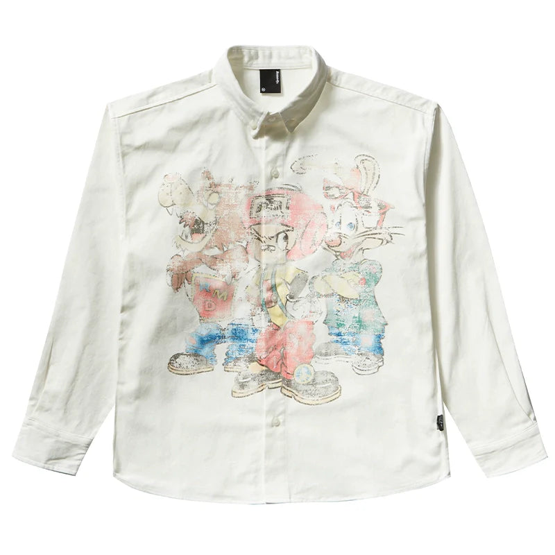 Remedy Cartoon Print Long Sleeve Shirt