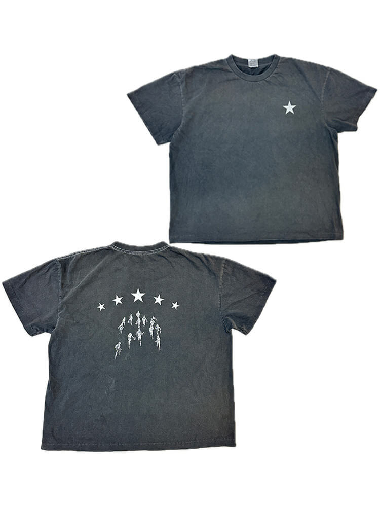 LIBERAFIT Star Graphic Vintage Dyed Distressed Tee