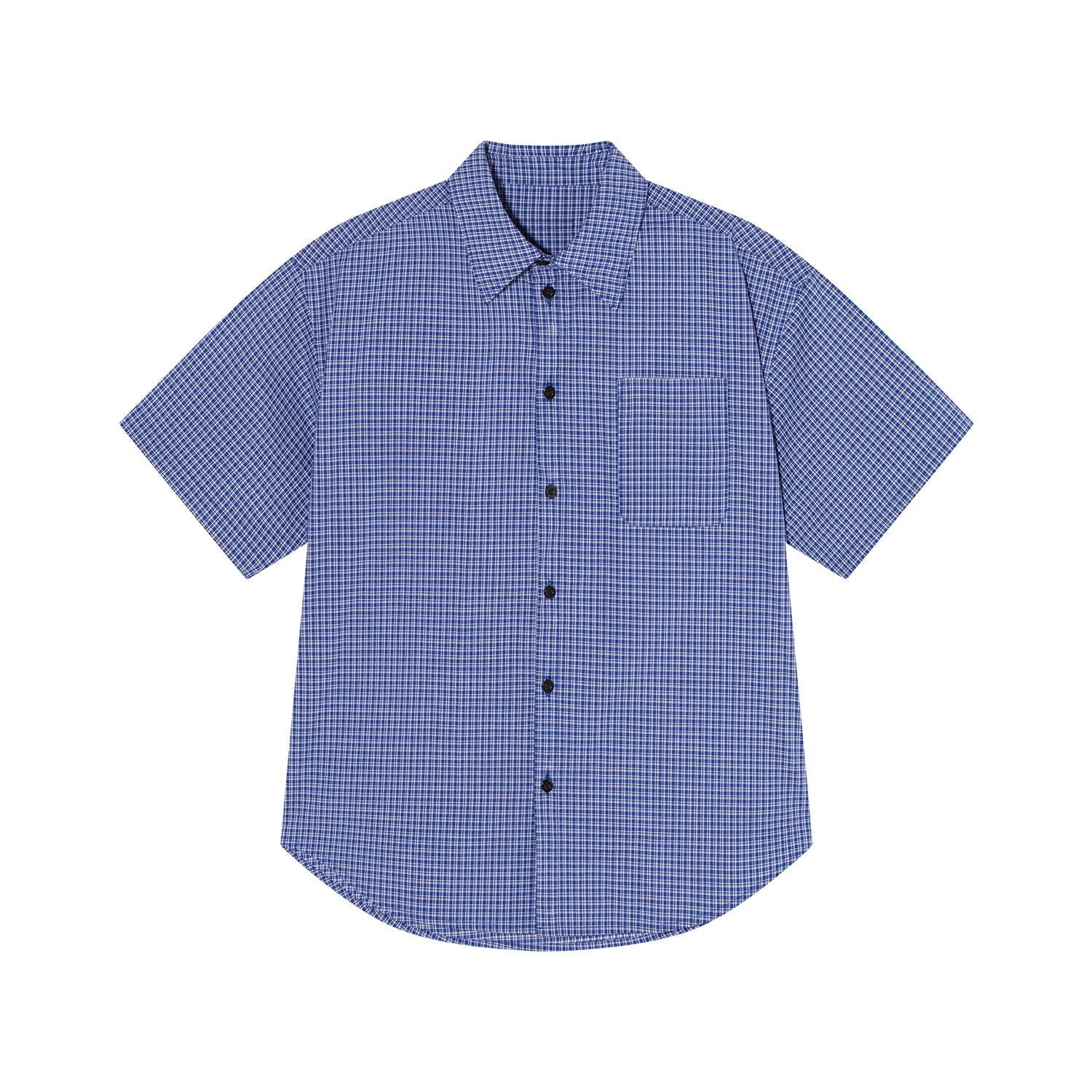 AFGK Plaid Leather Patch Short Sleeve Shirt