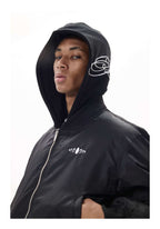 KARMANISTIC Embroidered Hooded Puffer Bomber Jacket
