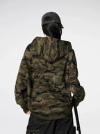 Achock Patch Embroidery Camouflage Zip Up Hoodie