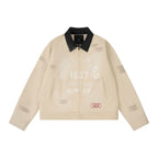 1807 Stitch Embroidered Leather Collar Detroit Jacket