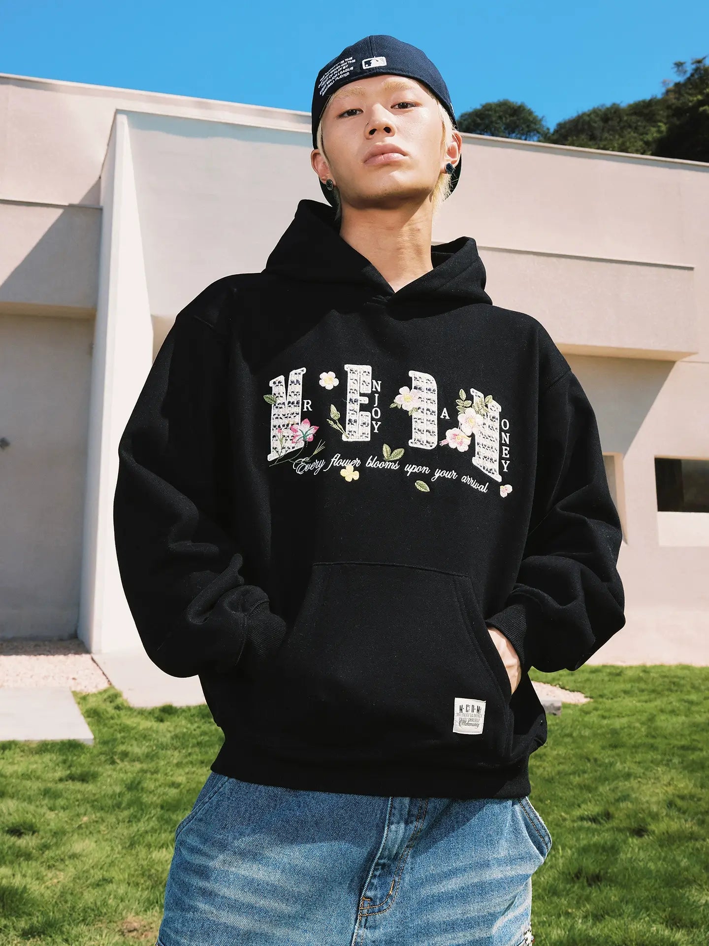 MEDM Mini Patchwork Floral Embroidered Hoodie