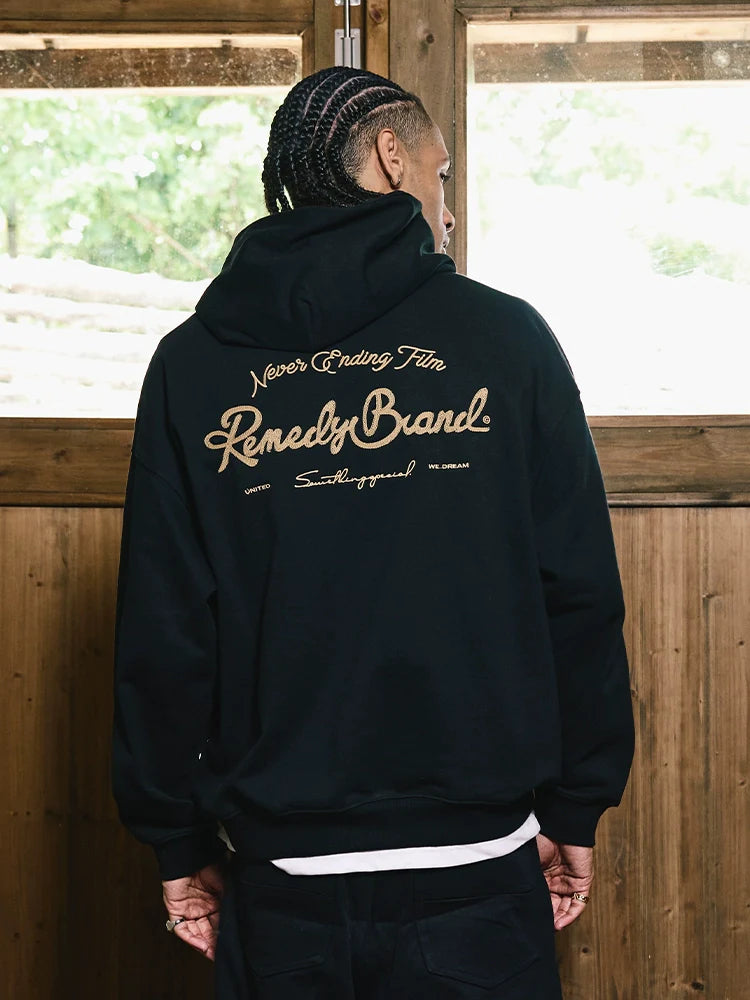 Remedy Metal Wax Seal Chain Embroidered Hoodie