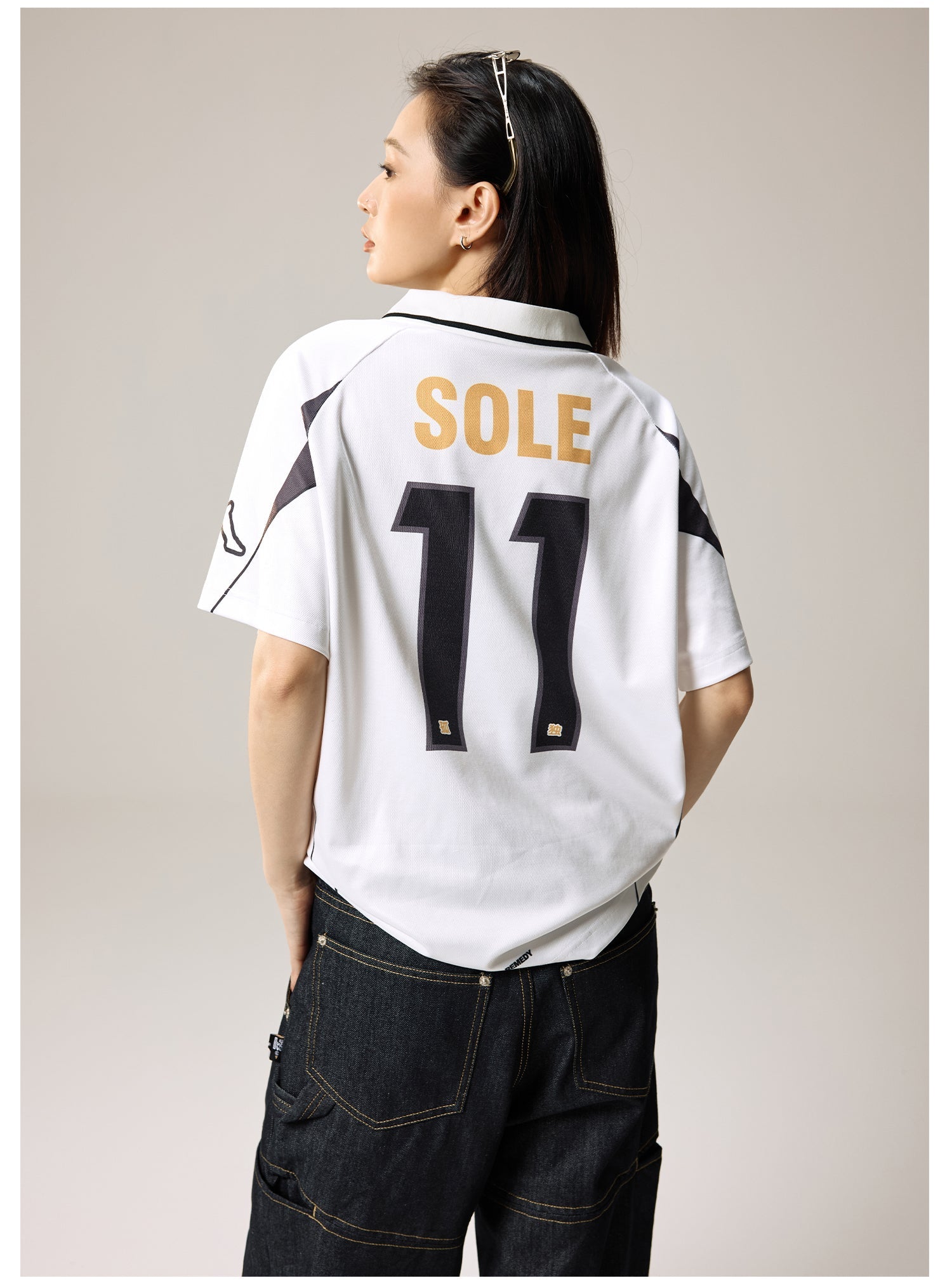 Remedy Emoalone Print Inspired Soccer Jersey Polo Shirt