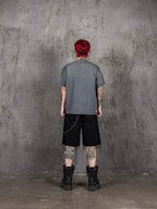 UNDERWATER Handmade Cut Distressed Dust Blue Tee