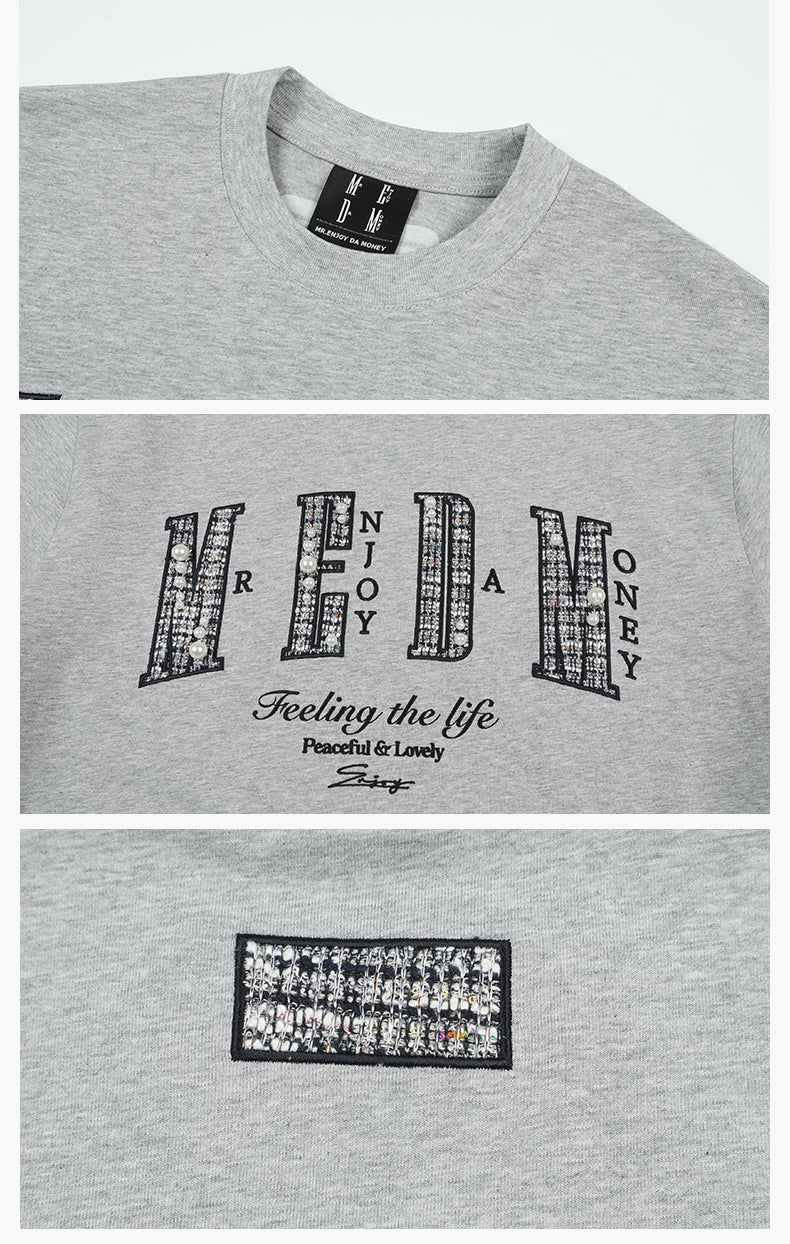 MEDM Patch Embroidered Pearl Tee