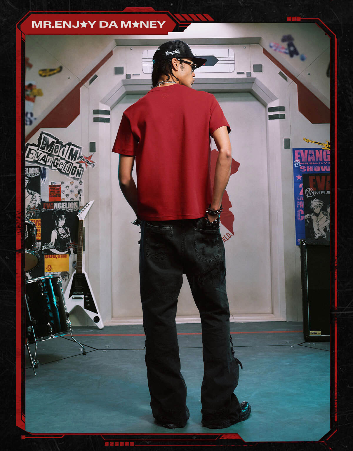 MEDM x EVA NEVER END Mixed Embroidery Print Logo Tee