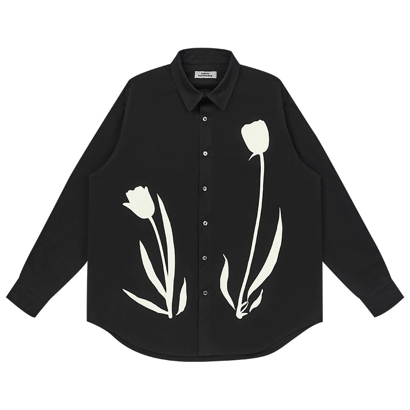 EMPTY REFERENCE Tulip Print Long Sleeved Shirt