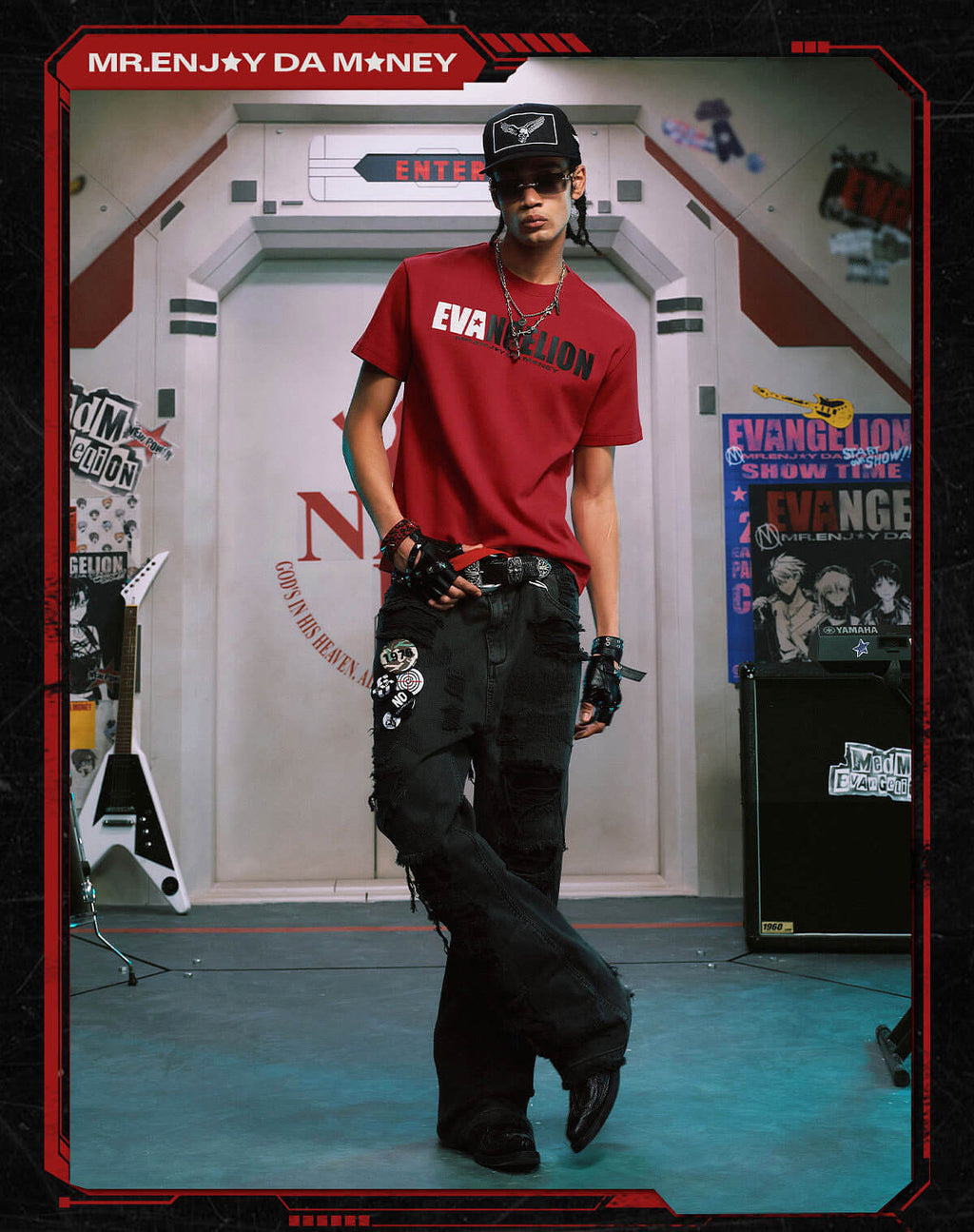 MEDM x EVA NEVER END Mixed Embroidery Print Logo Tee