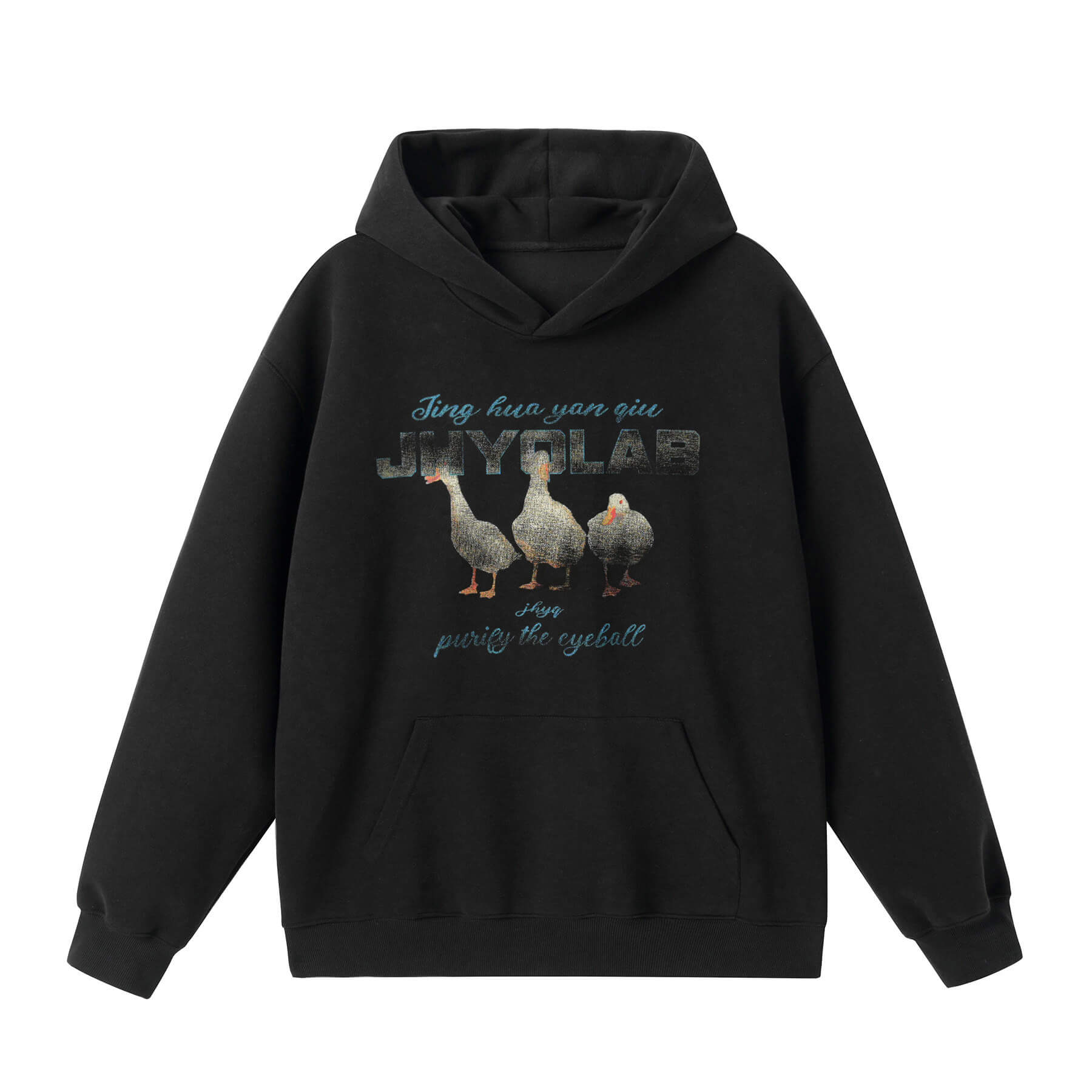 JHYQ Vintage Lucky Duck Print Hoodie