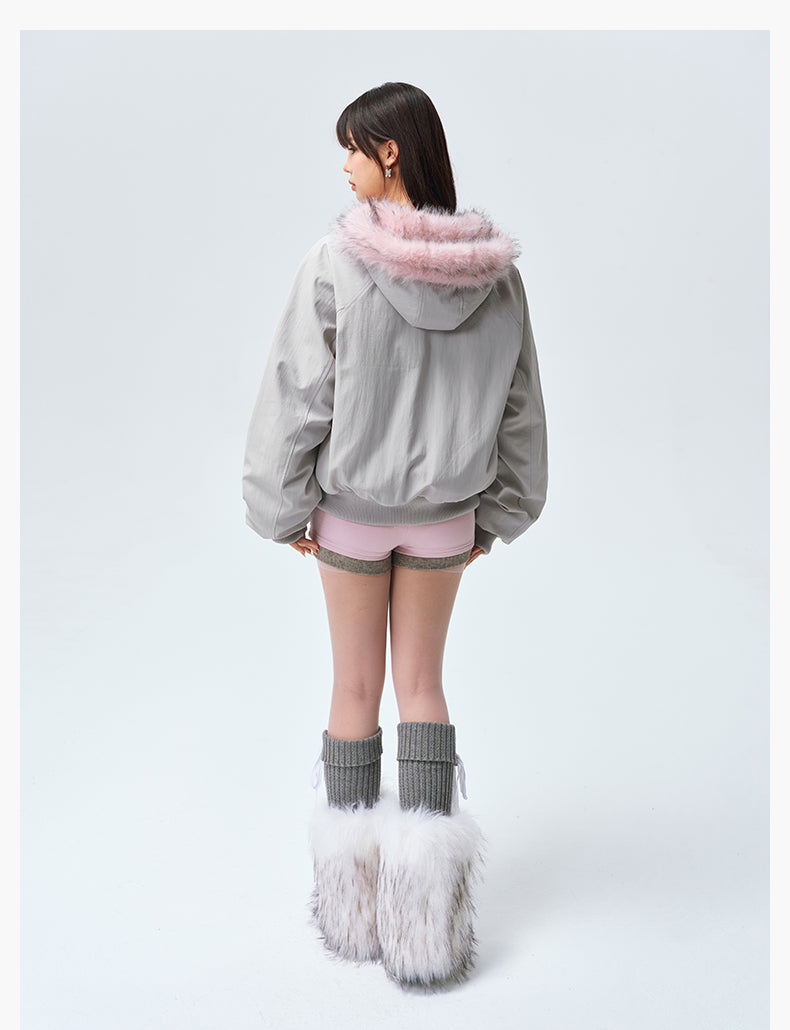MEDM Fur-Lined Hooded Jacket