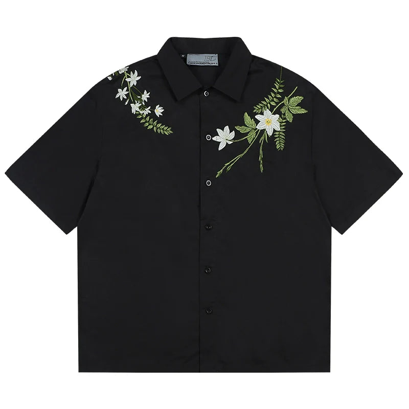 Harsh and Cruel Floral Embroidered Cuban Shirt