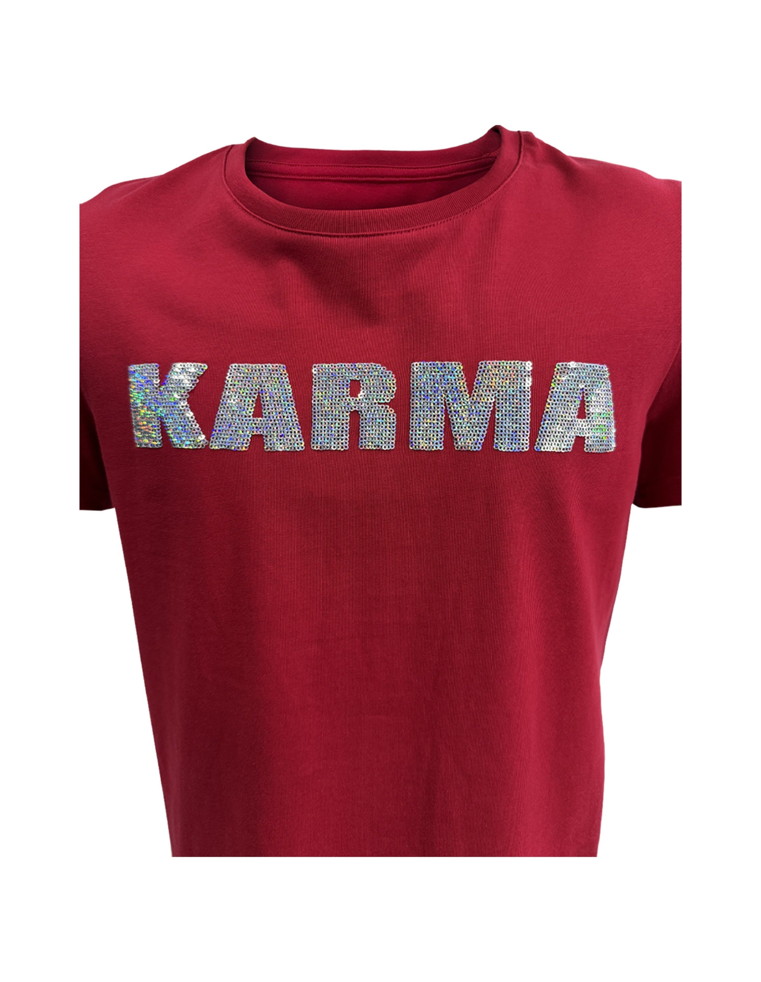 KARMANISTIC Glitter Sequin Logo Tee