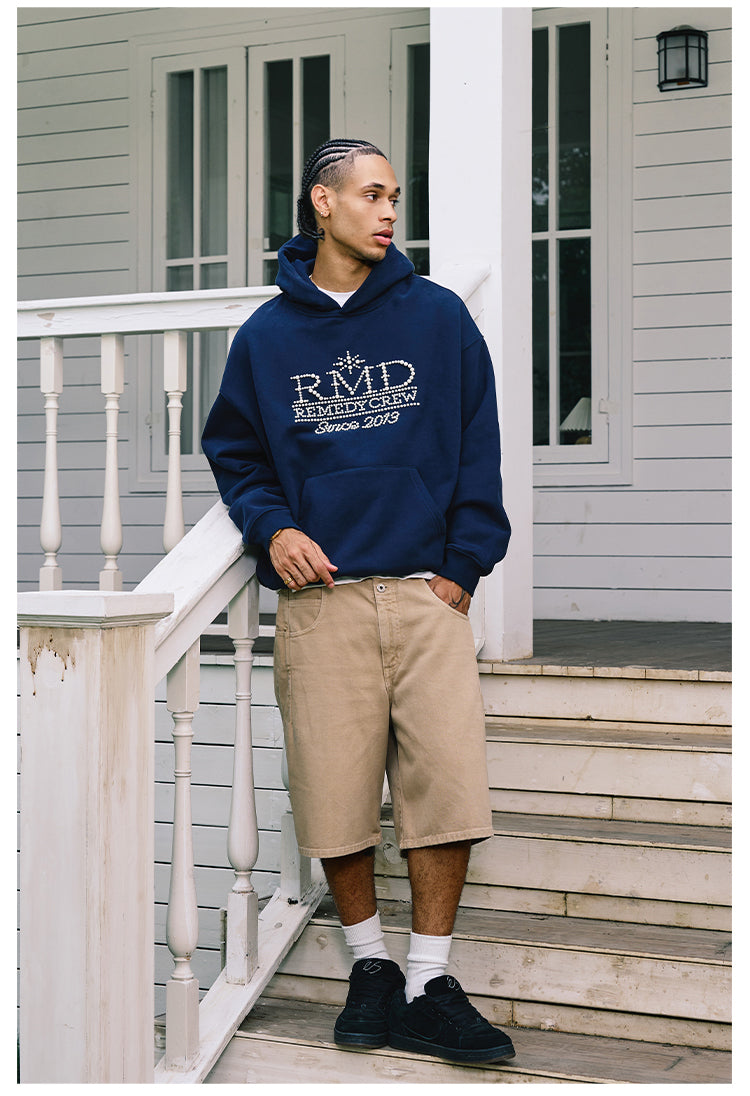 Remedy RMD Pearl Letter Embroidered Hoodie