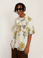 EMPTY REFERENCE Hand Painted Small Flower Short Sleeve Shirt
