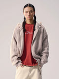 Remedy Distressed Hooded Zipper Knit Cardigan