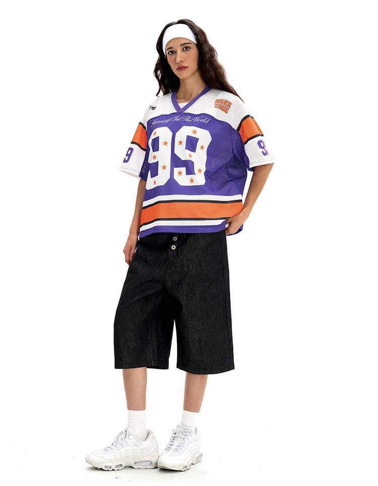 F3F Select Star 99 Numbering Color Block Mesh Short Sleeve Jersey