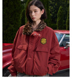 S45 Leopard Fur Lined Nylon Tactical Jacket