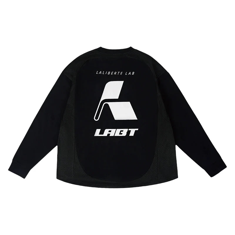 Labt Contrast Structure Mesh Sorona Long Sleeve Tee