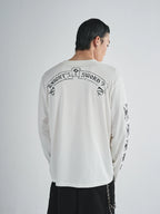 RUSURE Cross Logo Print Long Sleeve Tee