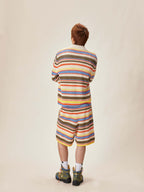 EVILKNIGHT(EK) Multicolor Striped Knit Shorts
