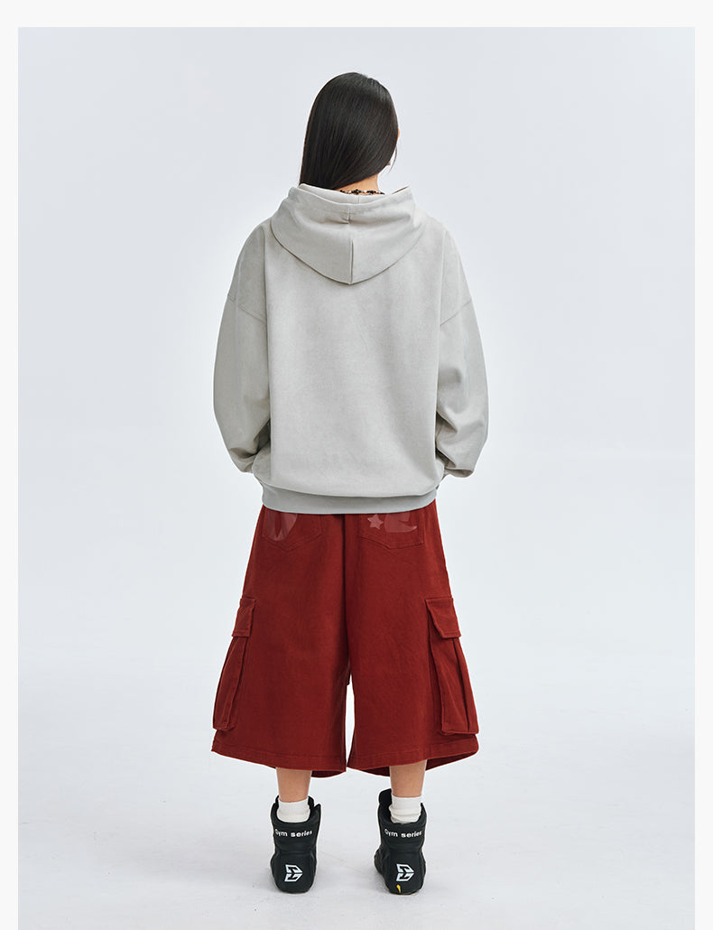 MEDM Basic Letter Logo Suede Hoodie