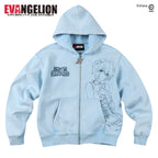 MEDM x EVA NEVER END Character Print Distressed Washed Zip Up Hoodie