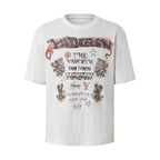YADcrew Vintage Lion DTG Print Rhinestone Tee