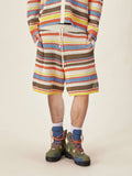 EVILKNIGHT(EK) Multicolor Striped Knit Shorts