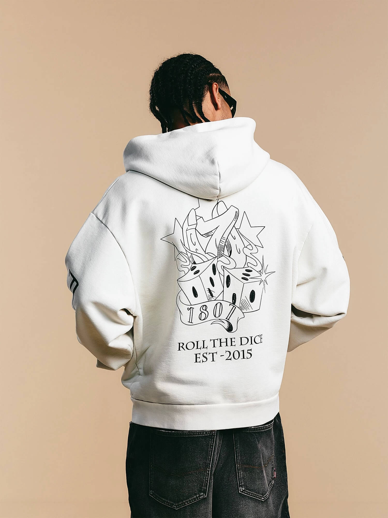 1807 ROLLTHEDICE Printed Zip Up Hoodie
