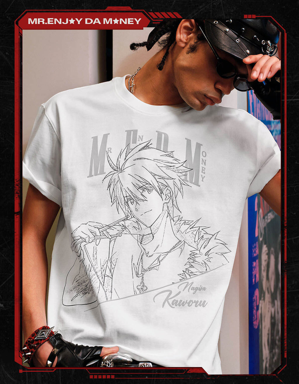 MEDM x EVA NEVER END Character Sketch Graphic Tee