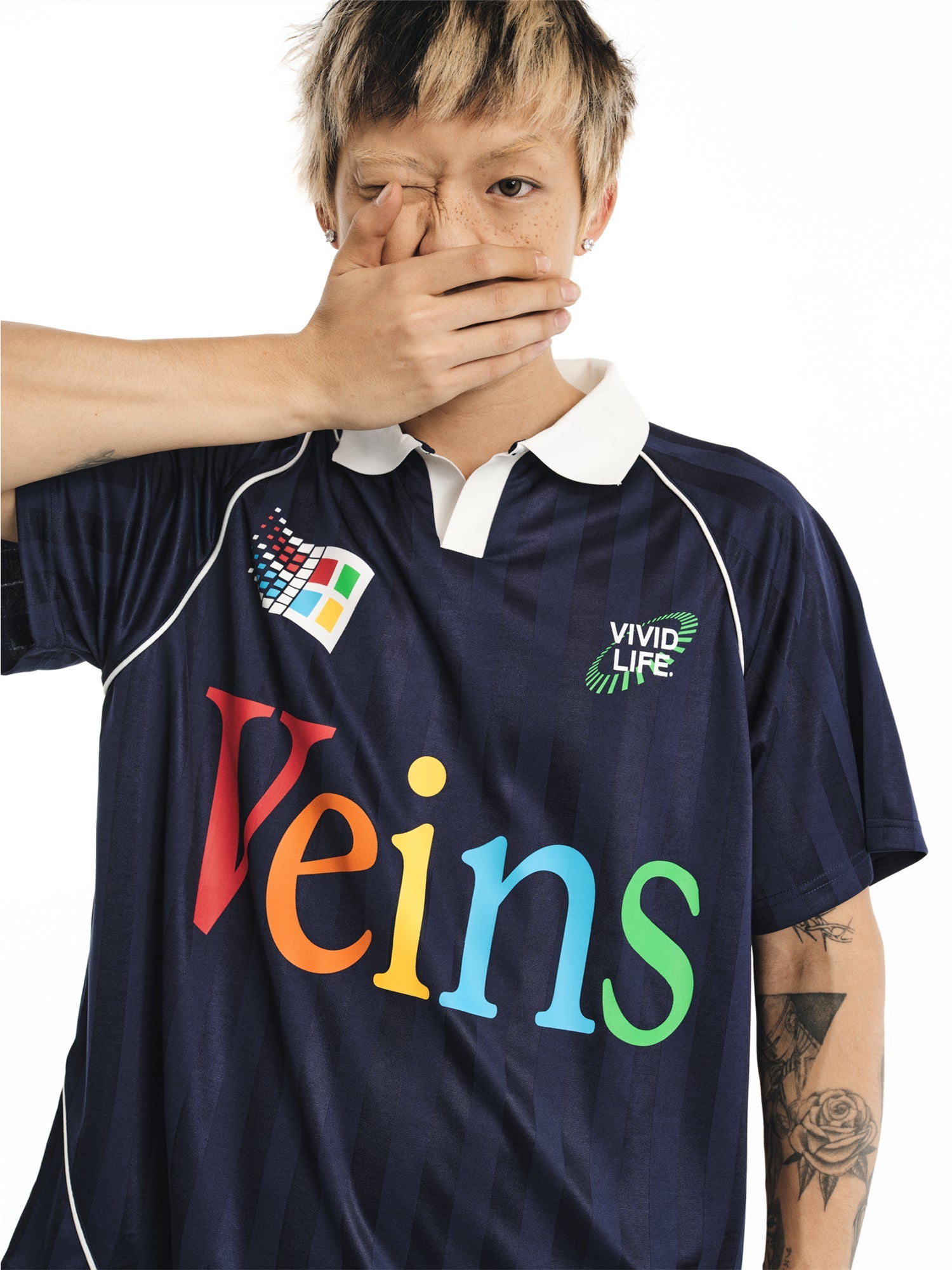 NOVACAM Colorful Logo Vintage Soccer Polo Jersey