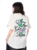 AFGK Flower Embroidered Logo Print Tee