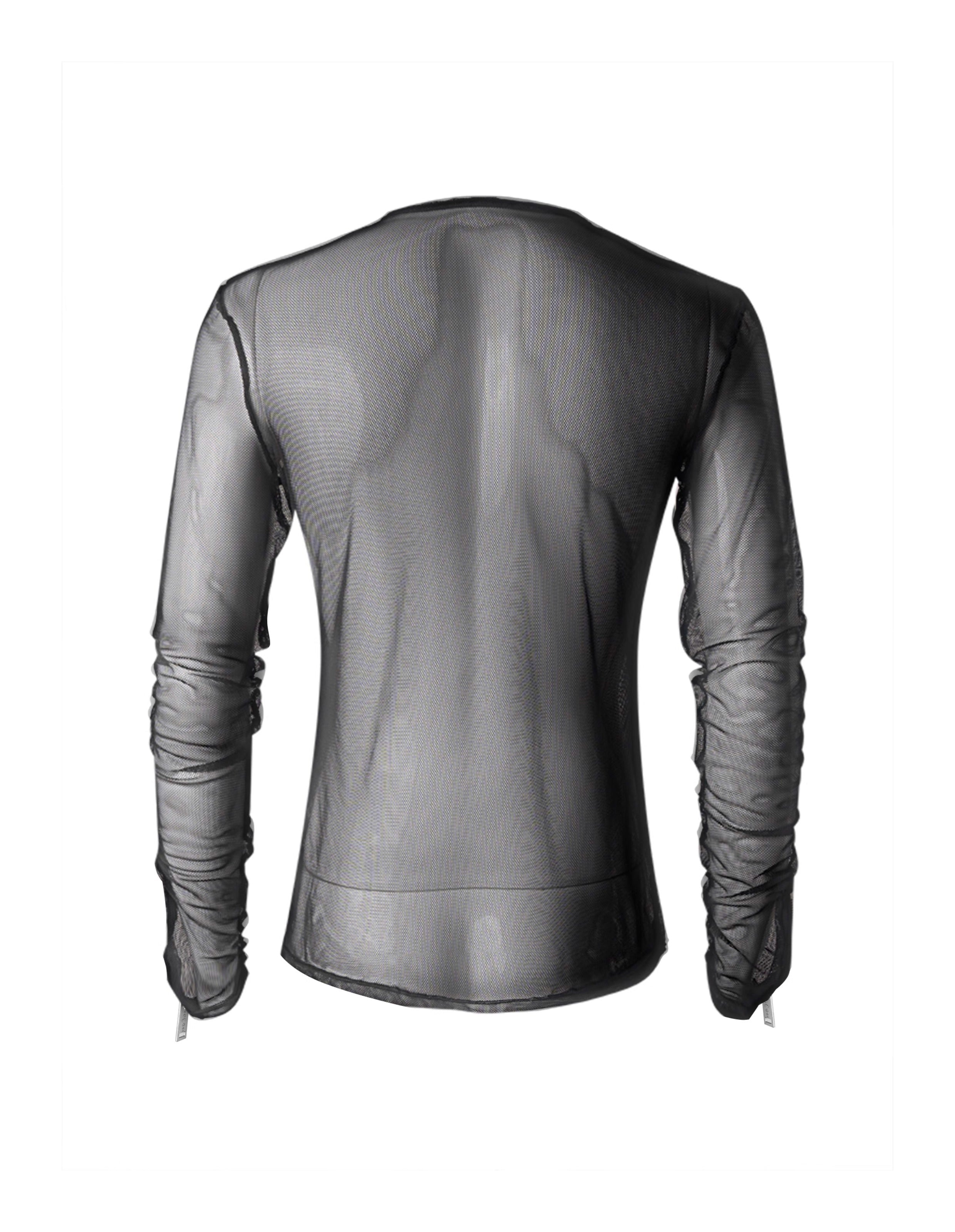 KARMANISTIC Mesh Half Zip Long Sleeve Tee